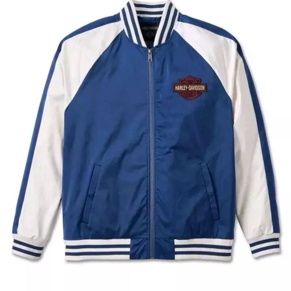 Harley-Davidson Men's Club Crew Casual Jacket-Woven Blue 97440-23VM Sz M